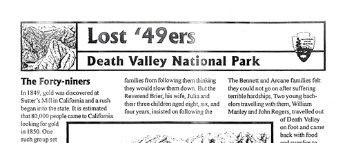Special Activities  Death Valley '49ers