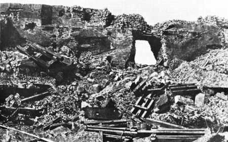 breech in Fort Sumter's walls