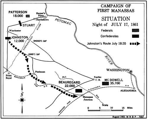 map of Campaign of First Manassas