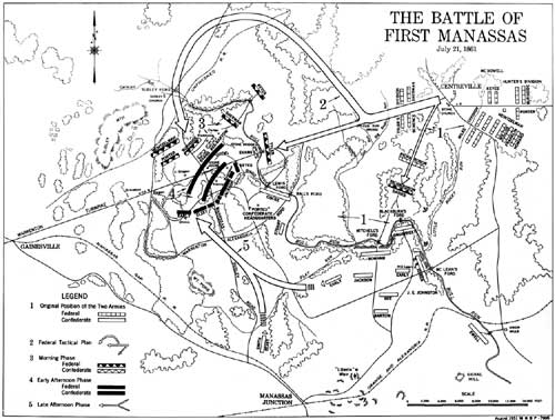 map of The Battle of First Manassas
