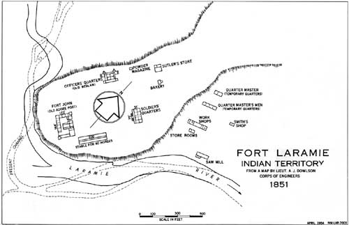 map of Fort Laramie, Indian Territory