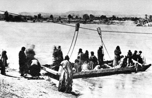 Indians at the North Platte Ferry