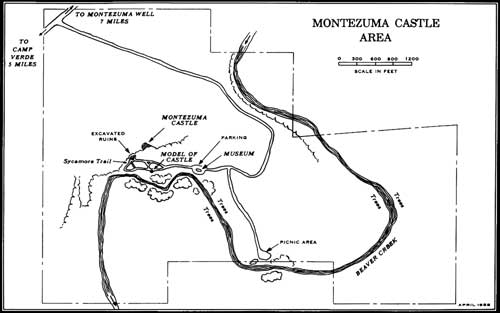 map of Montezuma Castle area