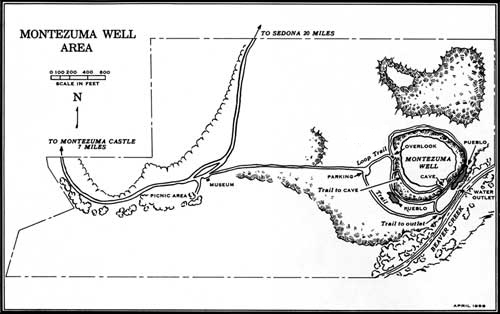 map of Montezuma Well area