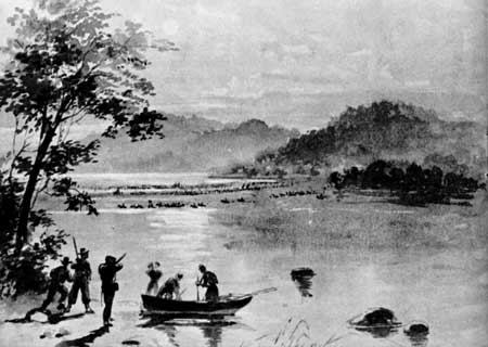 Lee's army crossing the Potomac