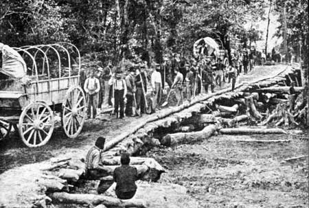 McClellan's troops repairing Grapevine Bridge