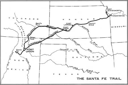 map of Santa Fe Trail
