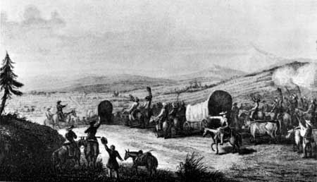 painting wagon train