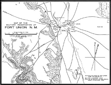 map of Fort Union Military Reservation