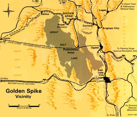 Golden Spike vicinity map
