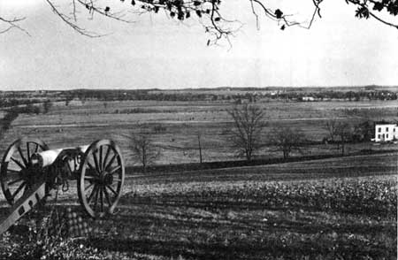 north of Gettysburg from Oak Ridge