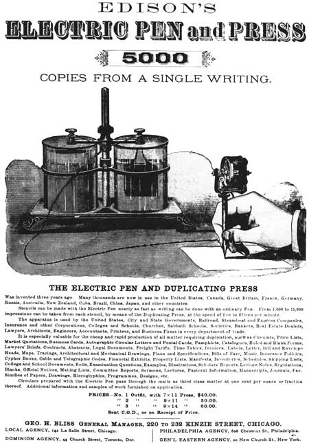 ad for electric pen and press