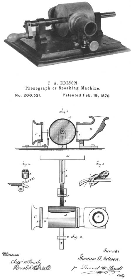 phonograph with drawings