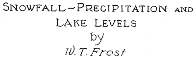 Snowfall-Precipitation and Lake Levels