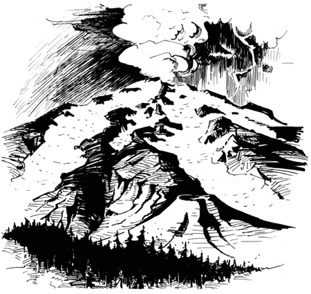 sketch of Mount Mazama