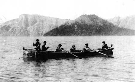 Cleetwood (boat) on Crater Lake
