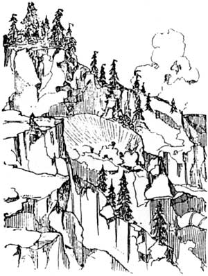 sketch of Red Blanket Canyon