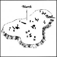 sketch map of Whitehorse Bluff ponds