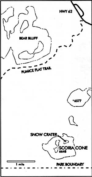 map of trail to Snow Crater