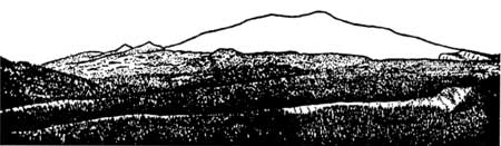 sketch of panorama of Mt. Mazama