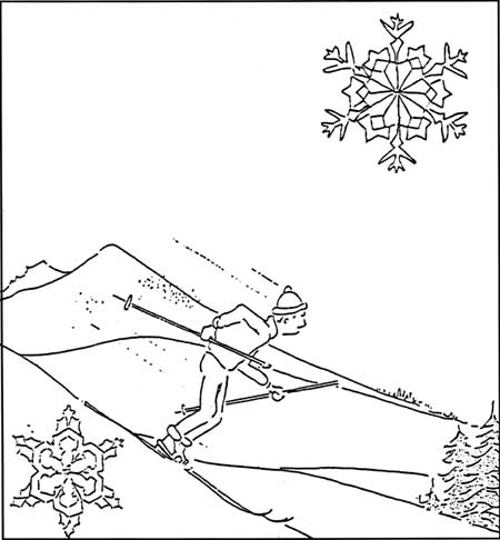 sketch of skier