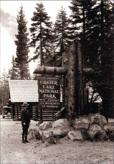 Supt. Canfield and entrance sign