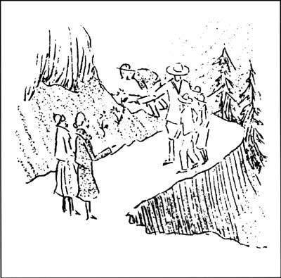 sketch of ranger-led hike