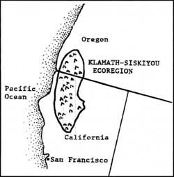 map of Klamath-Siskiyou Ecoregion