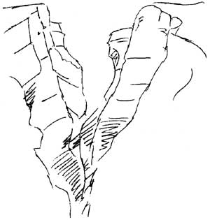 sketch of crevass