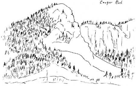 sketch of Cougar Rock