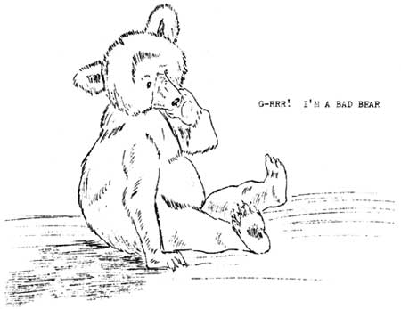 sketch of bear cub