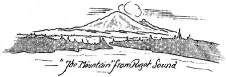 sketch of Mt. Rainier from Puget Sound