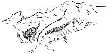 sketch of Emmons Glacier on Mount Rainier