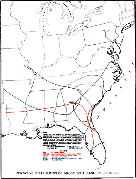 map of major Southeastern Cultures