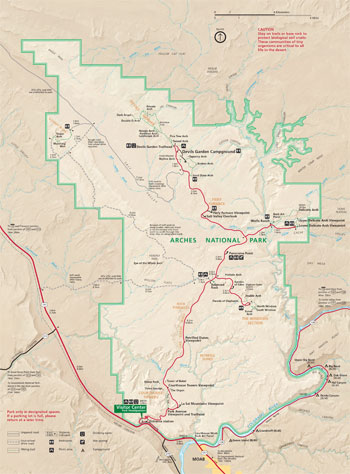 Map Of Arches And Canyonlands Park Archives: Arches National Park