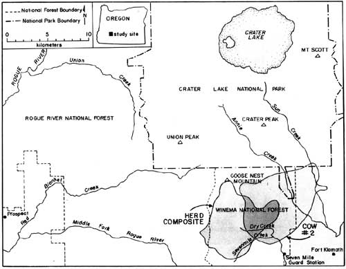 map showing elk home ranges