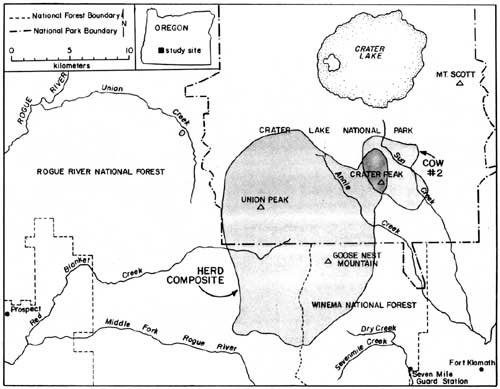 map showing elk home ranges