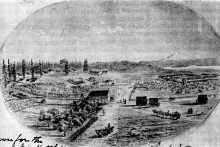 sketch of Fort Vancouver, 1855