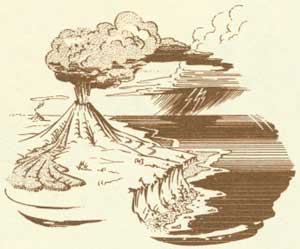 sketch of volcano