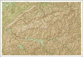 shaded relief map