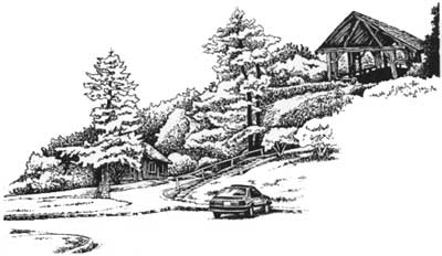 sketch of timber shelter