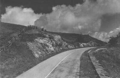 road cut and parapet wall