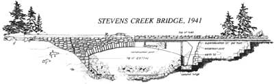 sketch of Stevens Creek Bridge