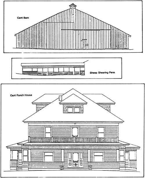 Measured drawings of structures at the Cant Ranch, 1984