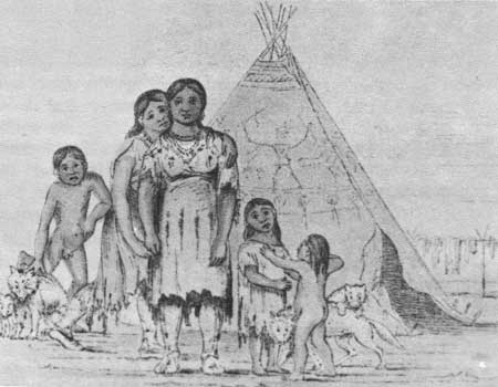 Comanche women and children