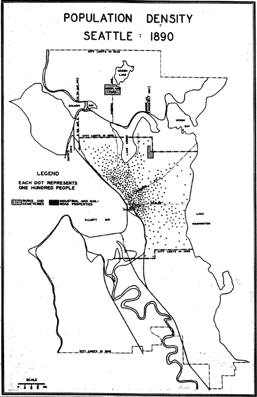 Population Density of Seattle, 1890