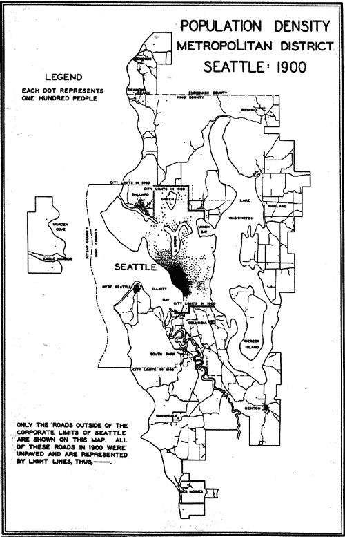 Population Density of Seattle, 1900