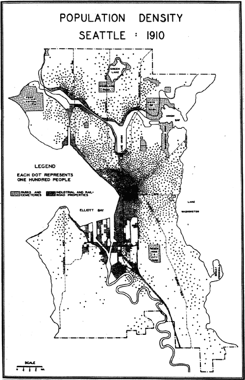 Population Density of Seattle, 1910