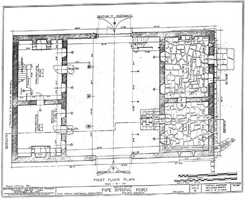 Floor plans of the Pipe Spring Fort