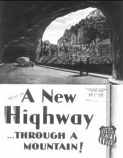 brochure cover showing car in tunnel